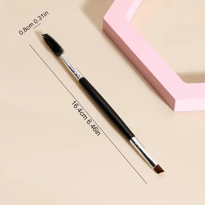 Double Ended Eyebrow Brush Angled Eyebrow Powder Brush Spiral Spoolie Brush Eyelash Brush For Eye Makeup