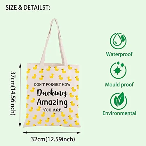 Duck Lover Gift Duck Owner Cosmetic Bag Don?™t Forget How Ducking Amazing You Are Makeup Bag Tote Duck Theme Inspirational Gift (Ducking tote)