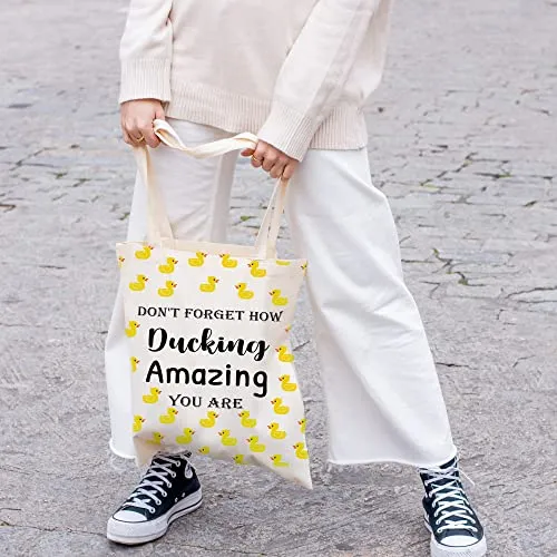 Duck Lover Gift Duck Owner Cosmetic Bag Don?™t Forget How Ducking Amazing You Are Makeup Bag Tote Duck Theme Inspirational Gift (Ducking tote)