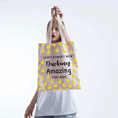 Duck Lover Gift Duck Owner Cosmetic Bag Don?™t Forget How Ducking Amazing You Are Makeup Bag Tote Duck Theme Inspirational Gift (Ducking tote)