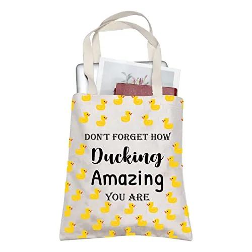 Duck Lover Gift Duck Owner Cosmetic Bag Don?™t Forget How Ducking Amazing You Are Makeup Bag Tote Duck Theme Inspirational Gift (Ducking tote)