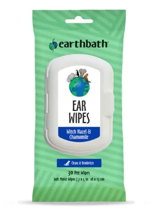 Earthbath Ear Wipes for Dogs & Cats, 30 count