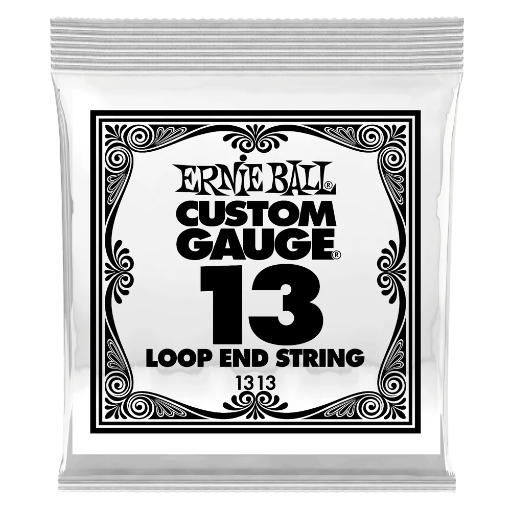 Ernie Ball 1313EB 6-Pack Loop End Stainless Steel Plain Banjo or Mandolin Guitar Strings - 0.013