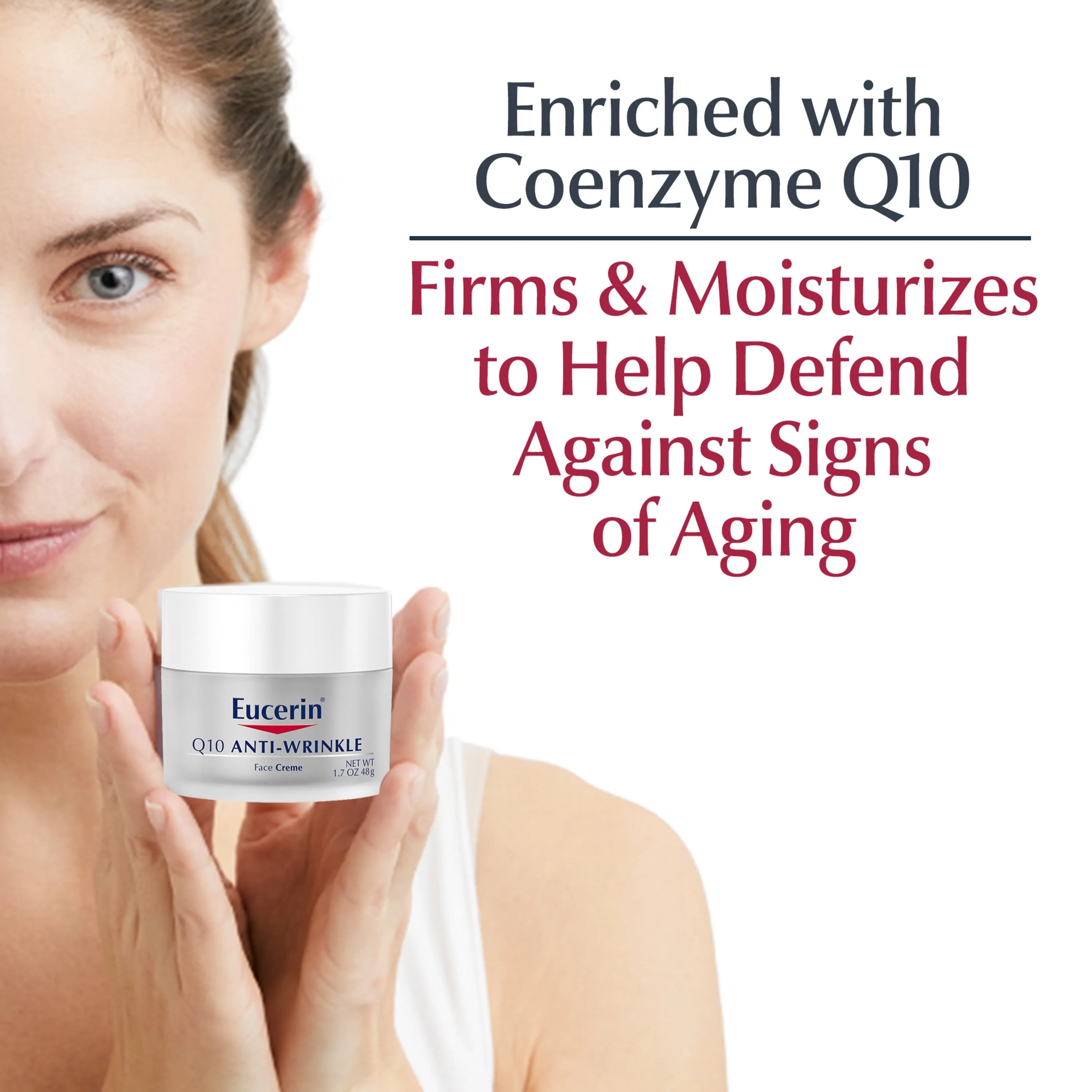 Eucerin Q10 Anti-Wrinkle Face Cream for Sensitive Skin, 1.7 Oz Jar