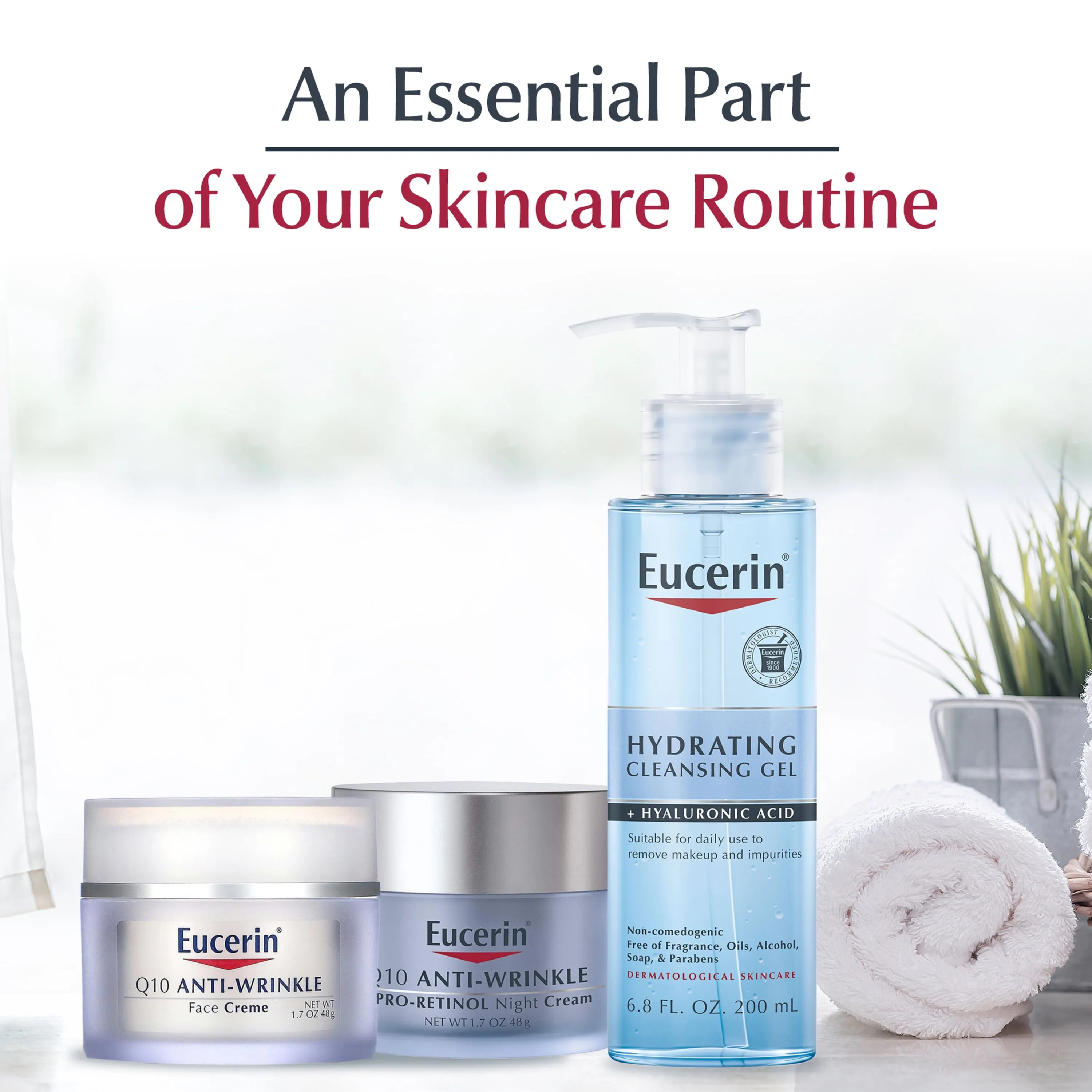 Eucerin Q10 Anti-Wrinkle Face Cream for Sensitive Skin, 1.7 Oz Jar