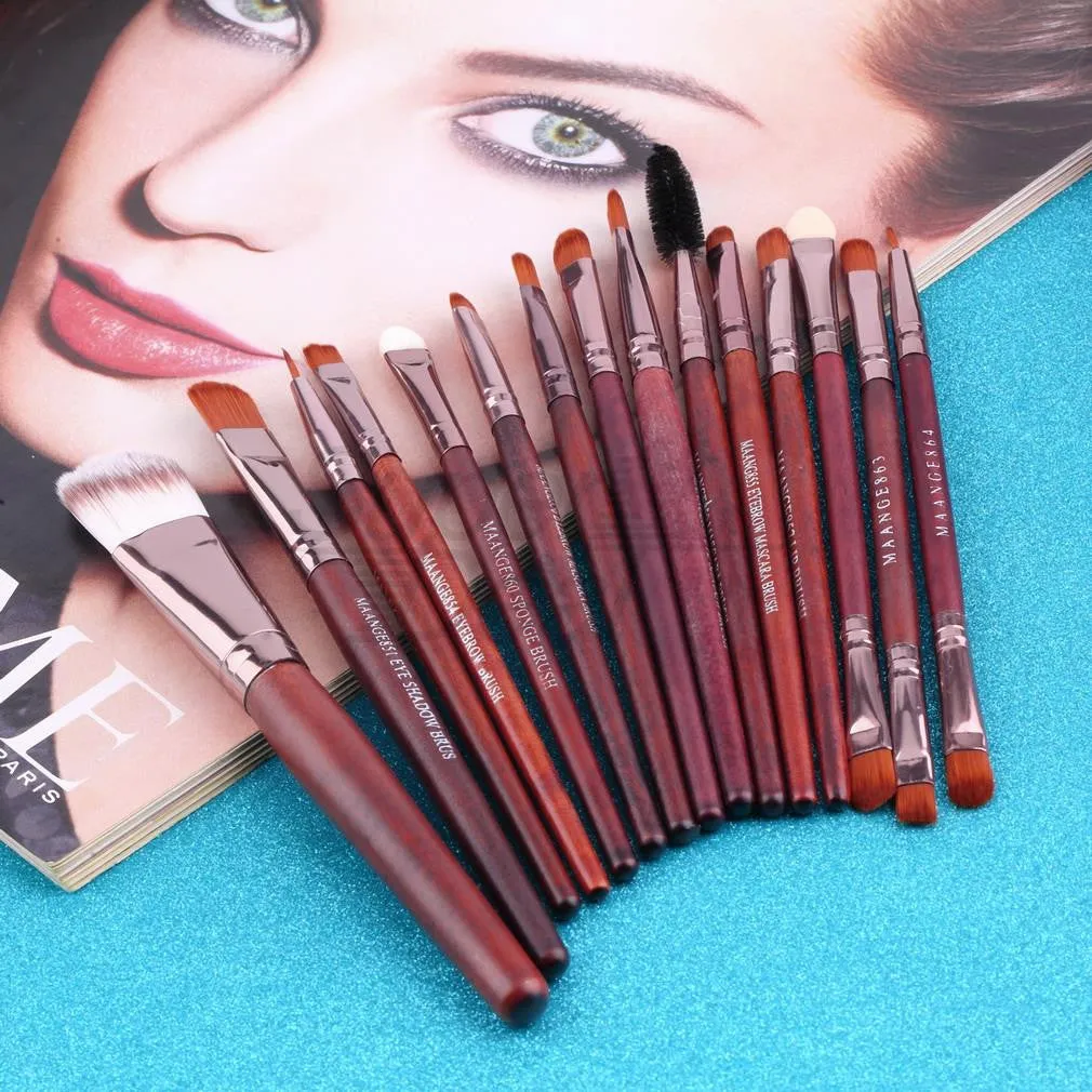 Eye Shadow Foundation eyeliner Eyebrow Lip Brush Makeup Brushes set Tools cosmetics Kits beauty Make Up Brush Set-15pcs/Set