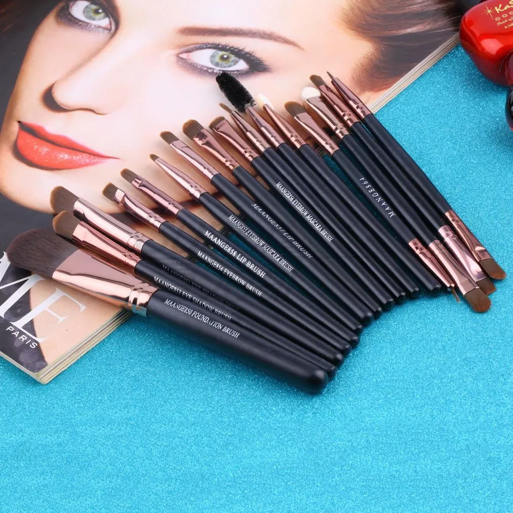 Eye Shadow Foundation eyeliner Eyebrow Lip Brush Makeup Brushes set Tools cosmetics Kits beauty Make Up Brush Set-15pcs/Set