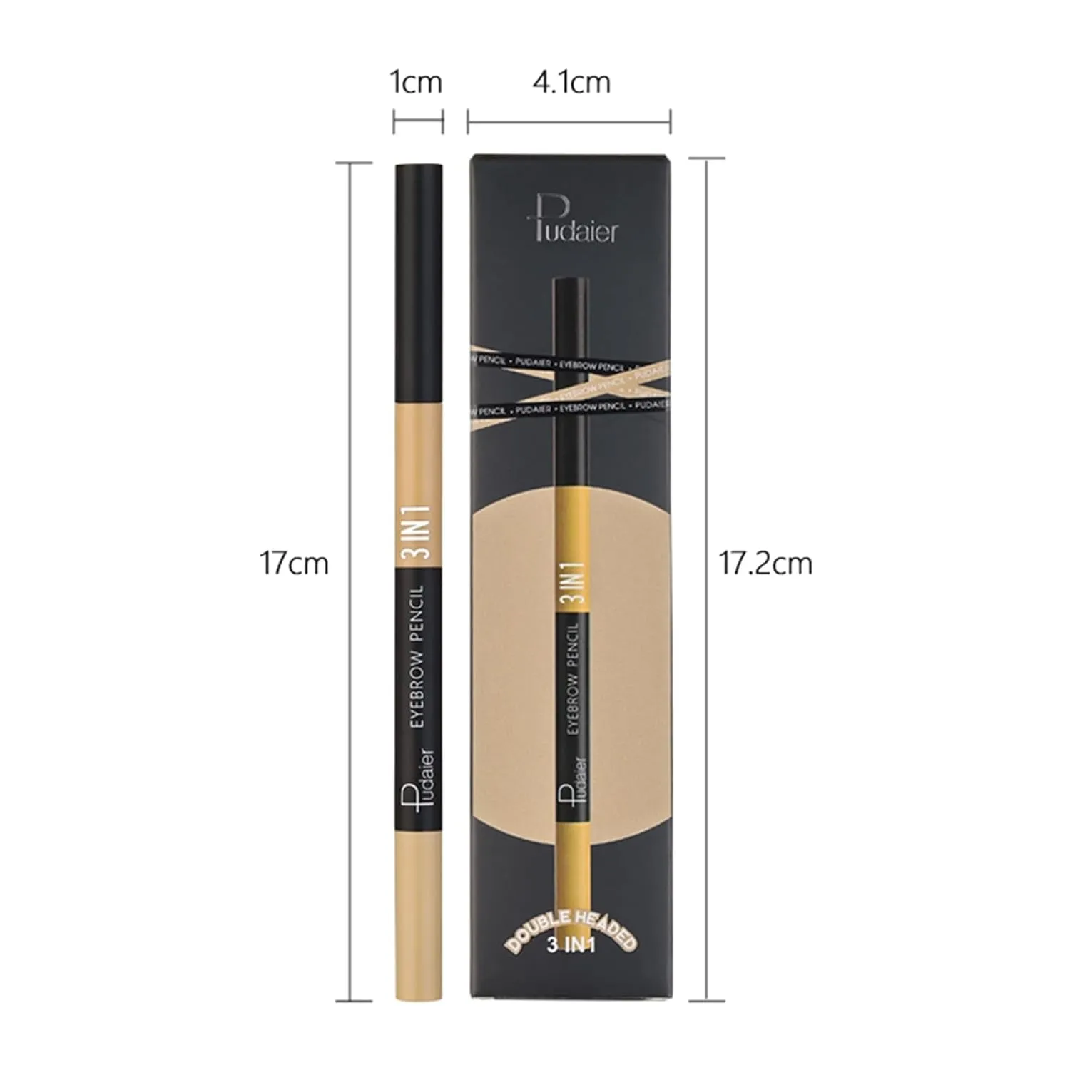 Eyebrow Pencils for Women, Just One Brow Pencil to Create Your Perfect Eyebrow, Fine Crafted Eyebrow Shape, Making Eyebrows Dense and Lively, 3 in 1 Design (Natural Brown)