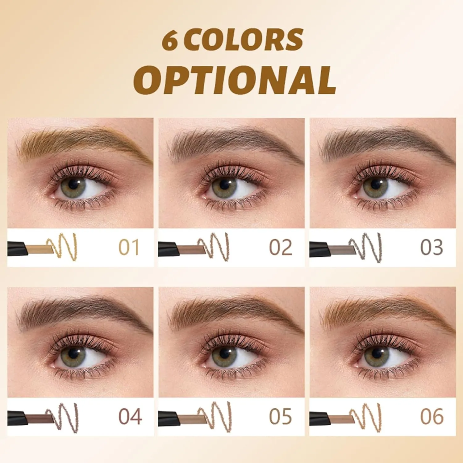Eyebrow Pencils for Women, Just One Brow Pencil to Create Your Perfect Eyebrow, Fine Crafted Eyebrow Shape, Making Eyebrows Dense and Lively, 3 in 1 Design (Natural Brown)