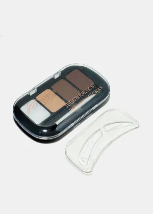 Eyebrow Powder with Wax and Stencil Set