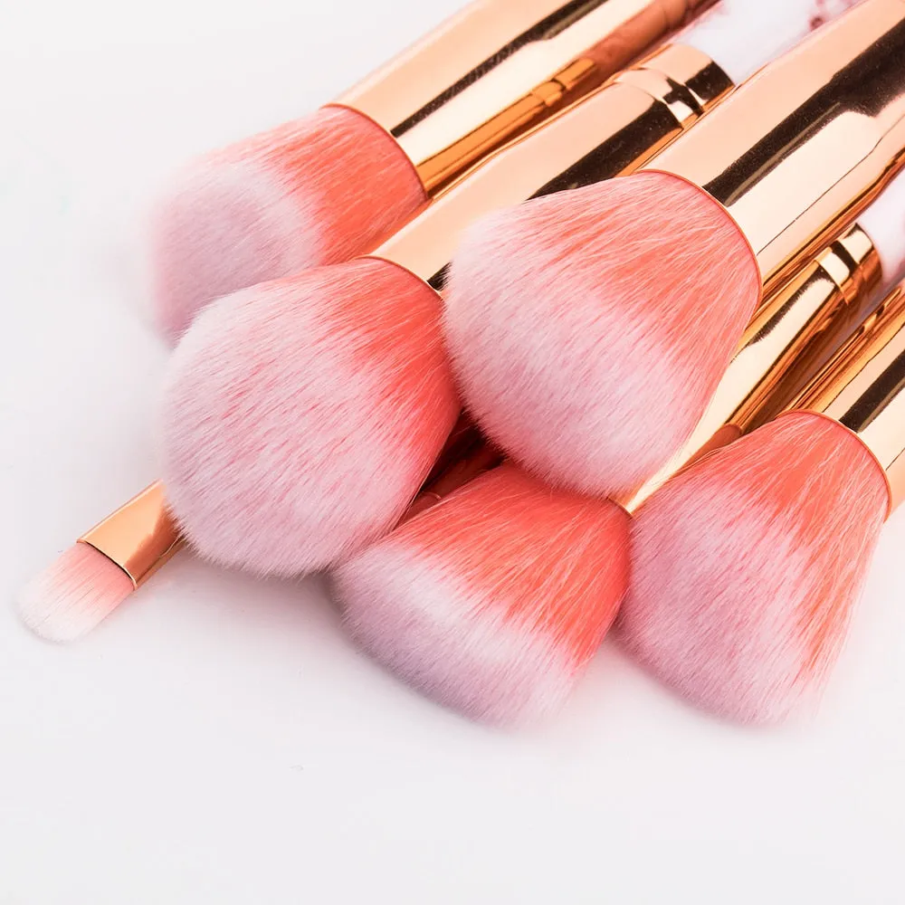 FABULOUS & CHIC Professional 10 Piece Marble Makeup Brushes Sets - Ramp up you Beauty Make routine with these!