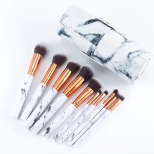 FABULOUS & CHIC Professional 10 Piece Marble Makeup Brushes Sets - Ramp up you Beauty Make routine with these!