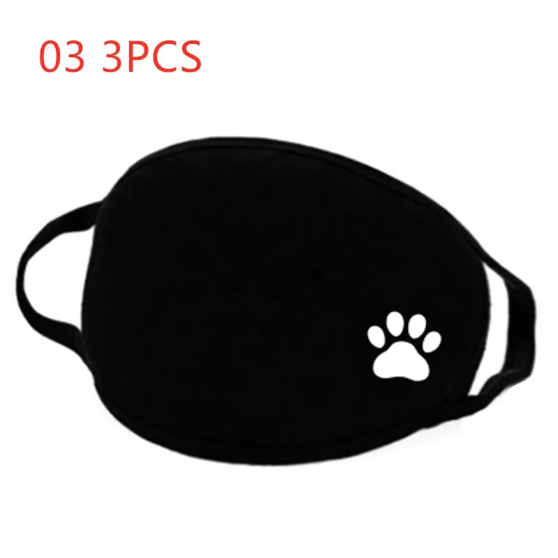 Face mask 3PC Simple Cotton Mask Simple Unisex Black Breathable Mouth
