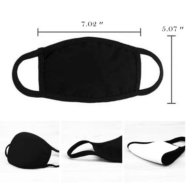 Face mask 3PC Simple Cotton Mask Simple Unisex Black Breathable Mouth