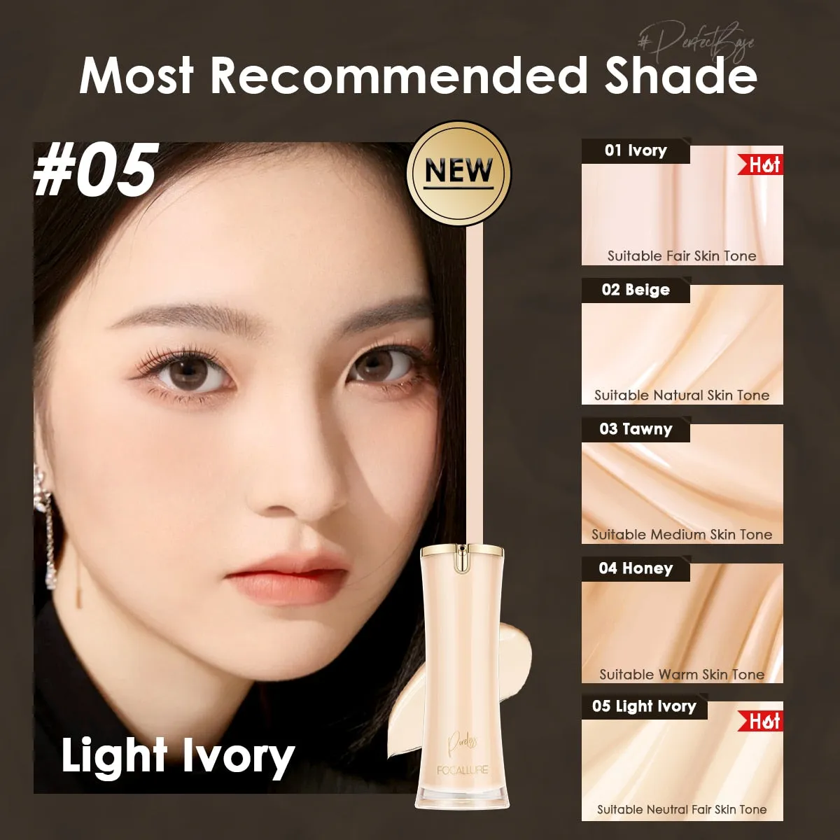 Focallure 30ml Base Face Matte Liquid Foundation Makeup Oil Control