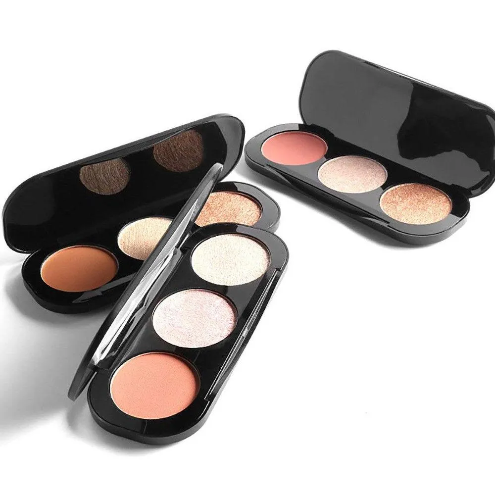 Focallure Triple Colour Blush &amp; Highlighter Makeup Palette – Cruelty-Free with Free UK Postage