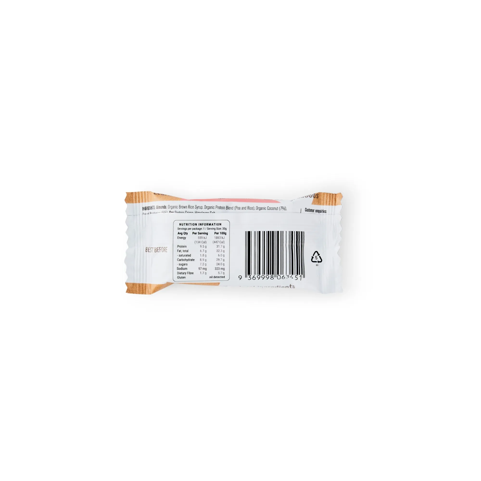 Fodbods Raspberry Coconut Mini Protein Bars 30g