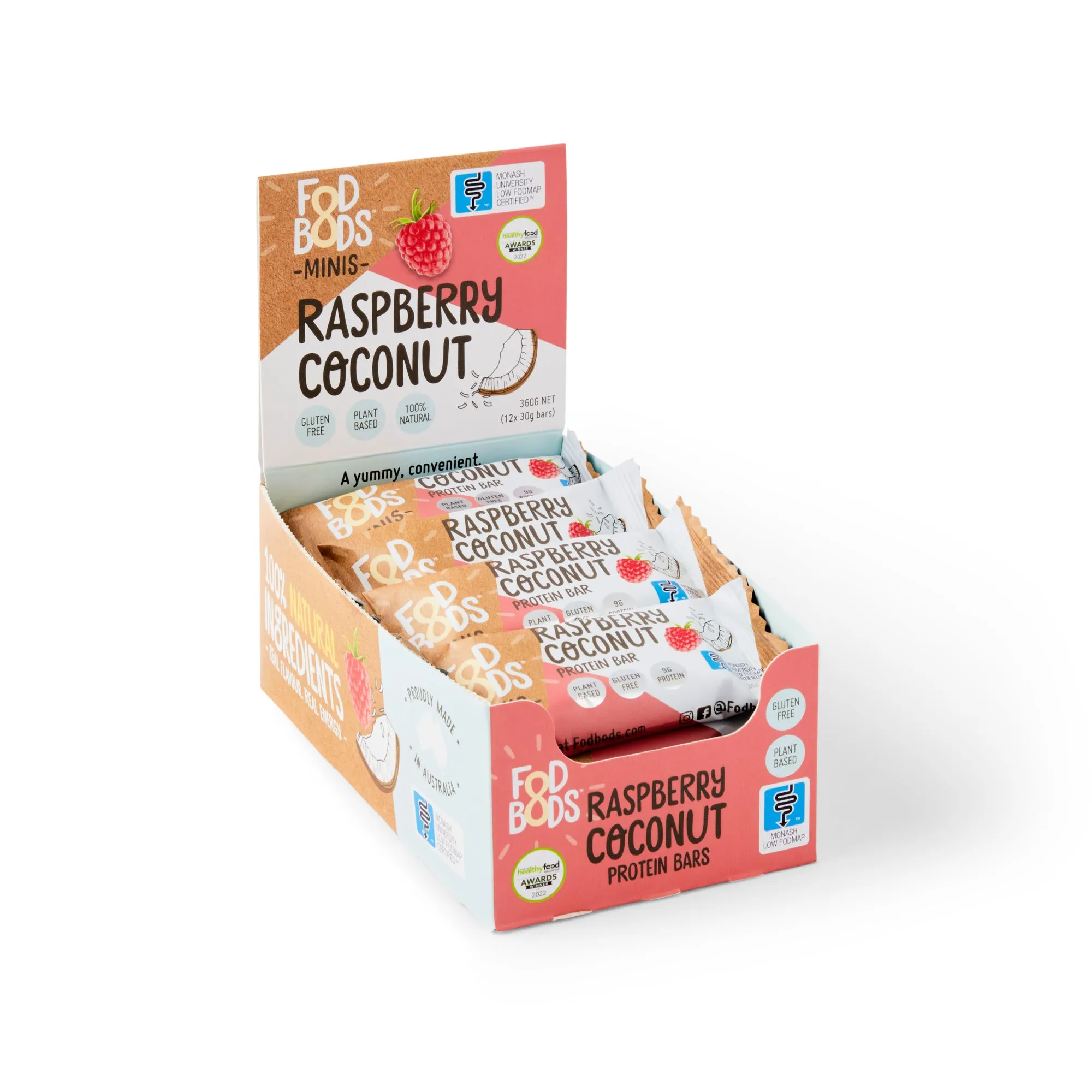 Fodbods Raspberry Coconut Mini Protein Bars 30g