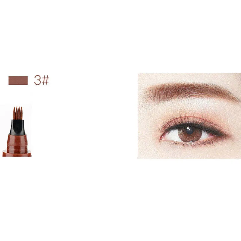 Four-Headed Bifurcated Eyebrow Pencil