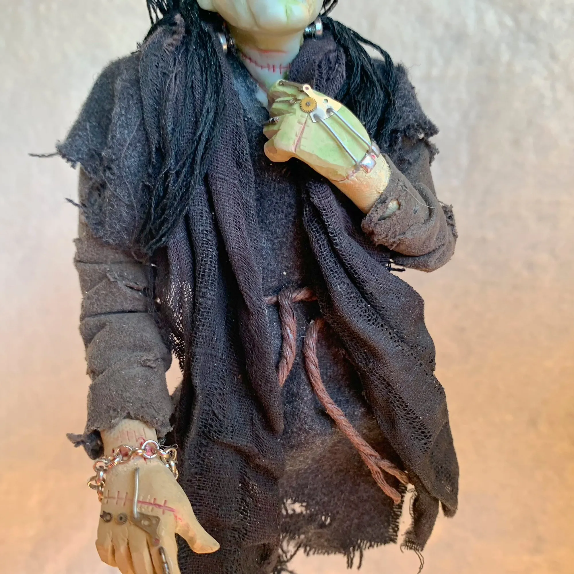 Frankenstein’s Monster - scary, confused and on the loose, he clutches his robe to ward off the evening chill - Hanging Ornament