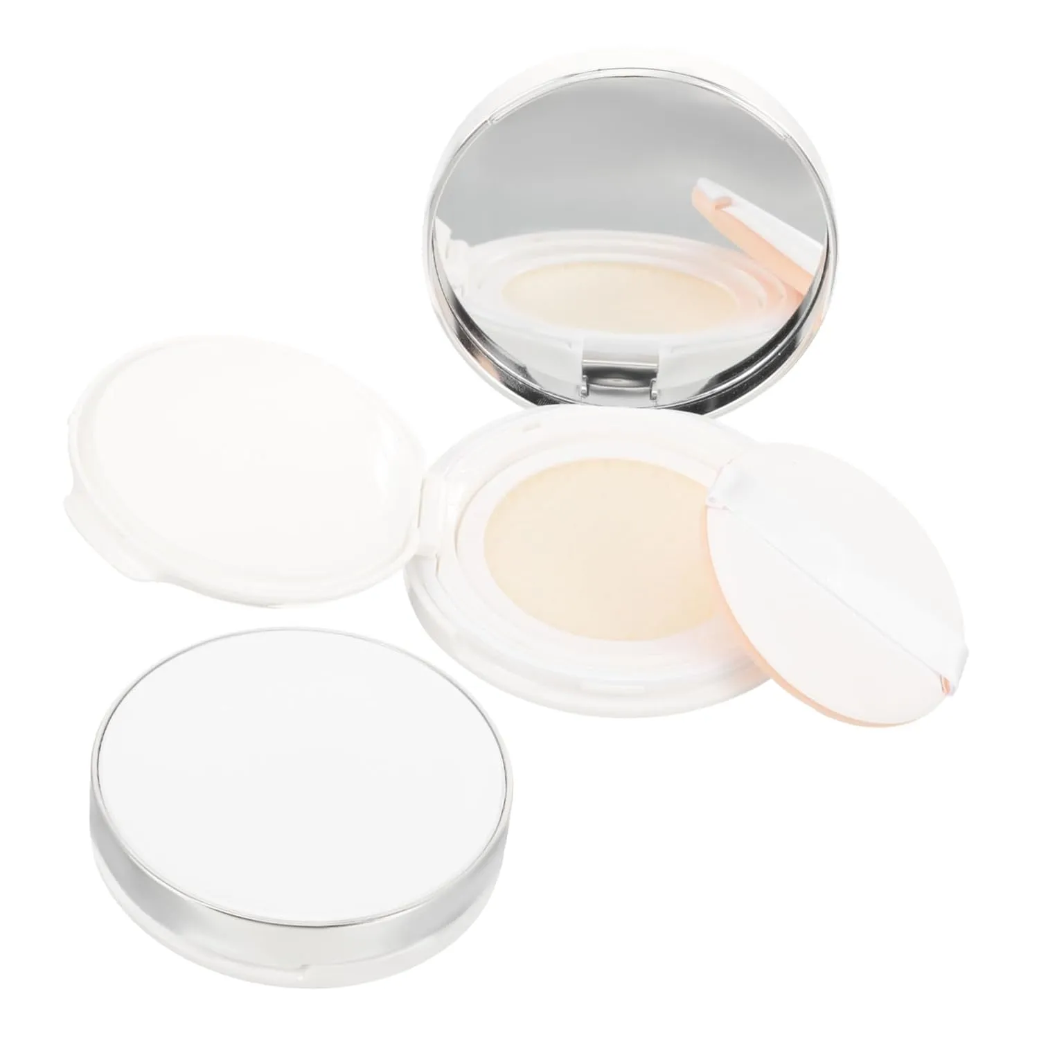 FRCOLOR 2 Pcs Empty Powder Compact Box Lightweight Travel Powder Case Refillable Makeup Containers Puff
