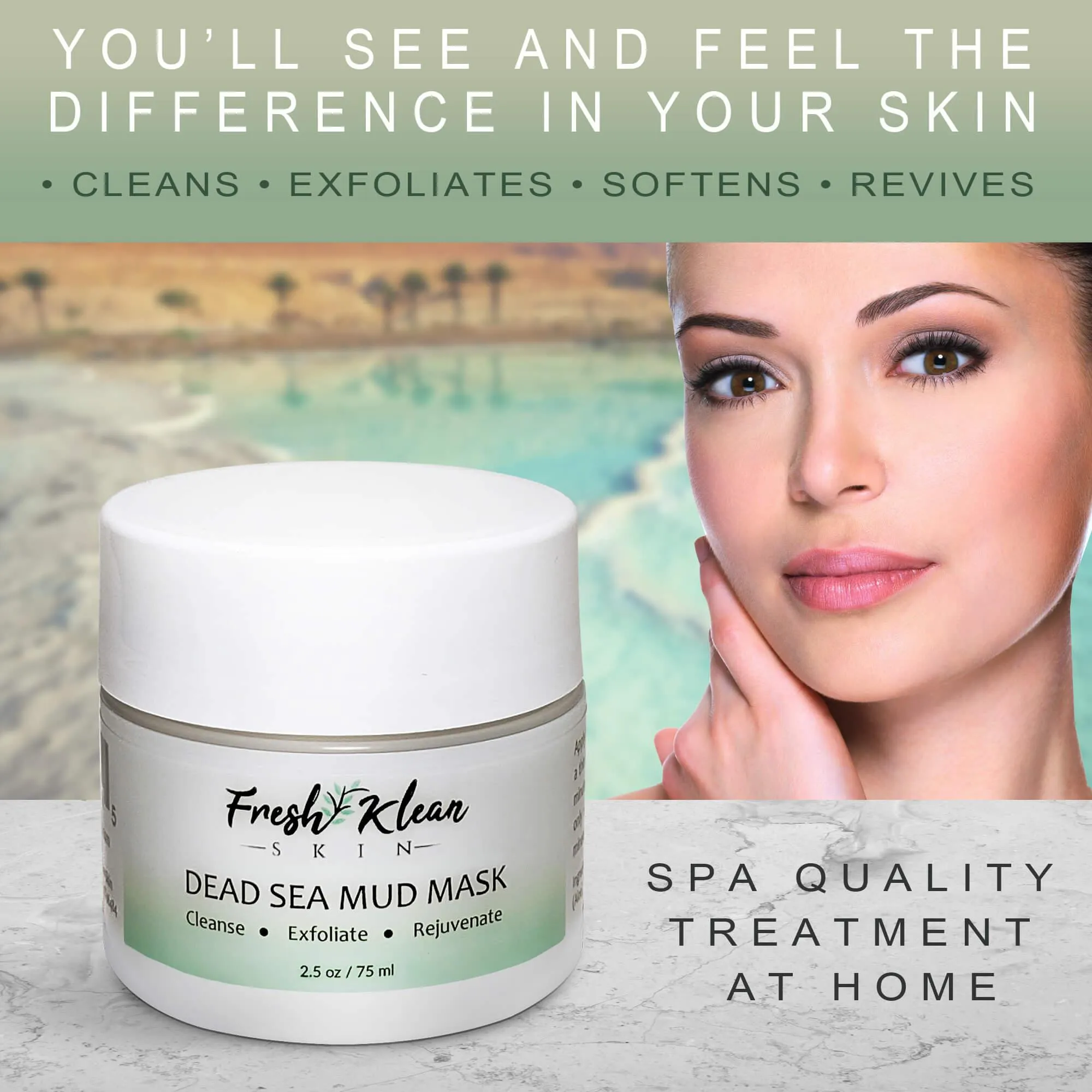 Fresh Klean Skin Dead Sea Mud Mask with Aloe 2.5oz