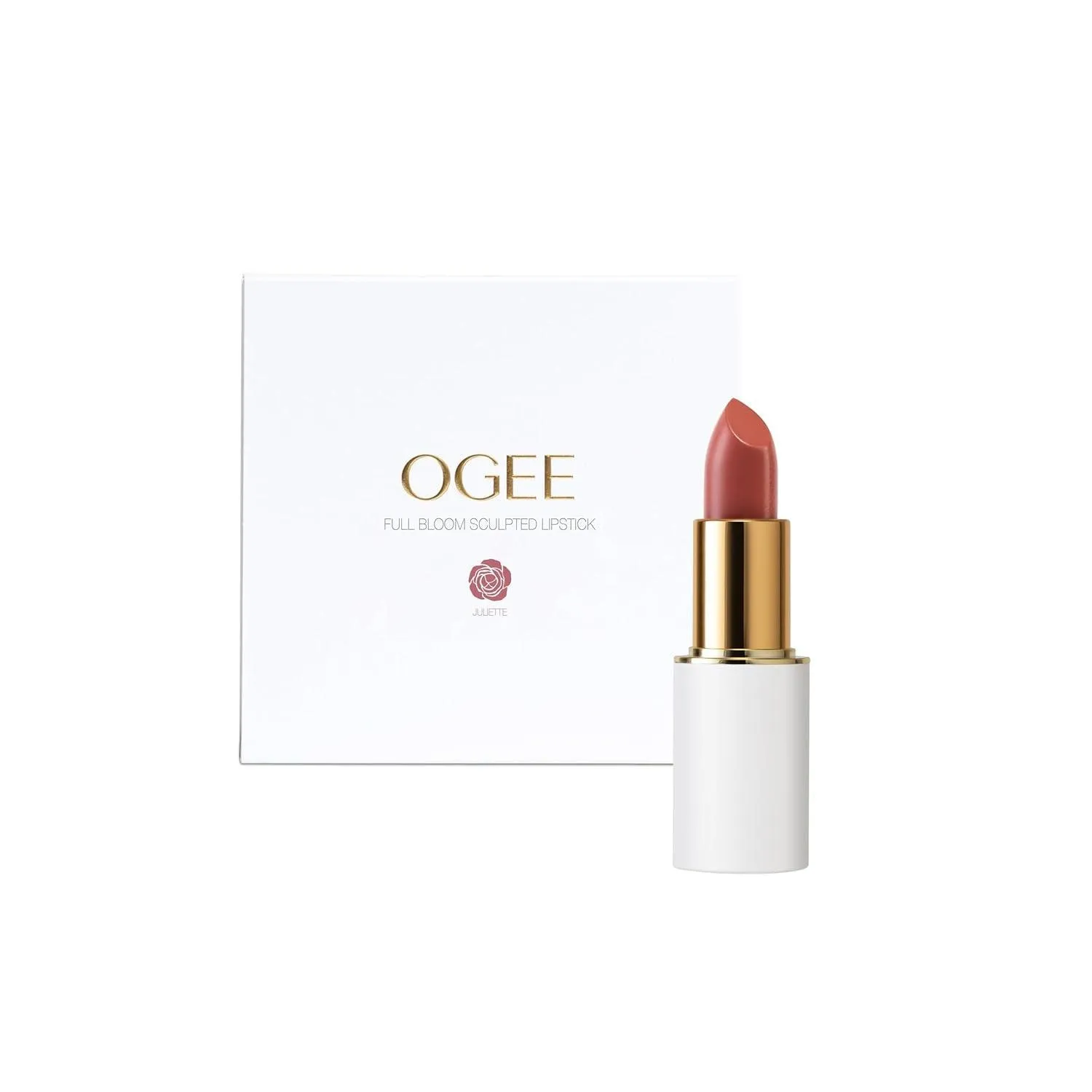 Full Bloom Sculpted Lipstick (Juliette) - Long Lasting Organic Lipstick with Jojoba Oil & Micro Hyaluronic Acid - 70% Organic Ingredients & Made in USA