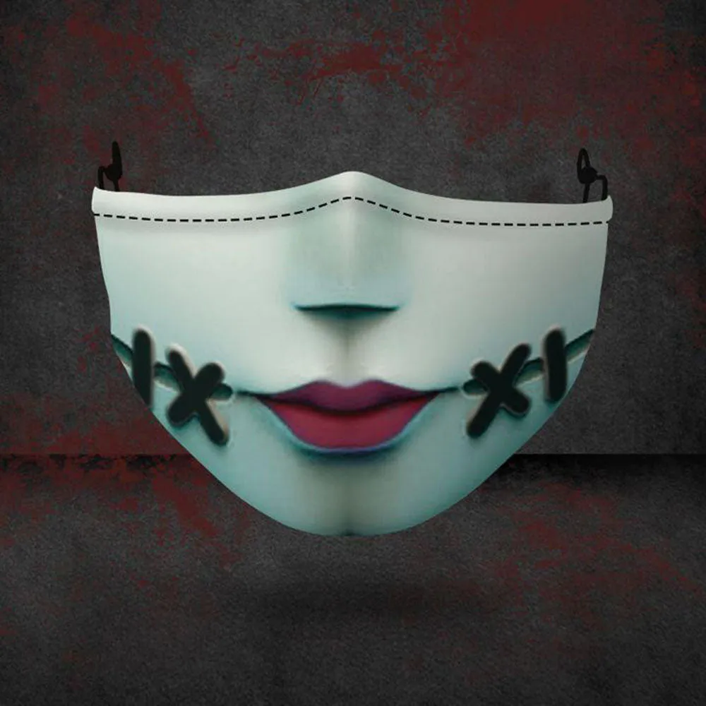 Funny Troll-Joker Masks Women Fashion Adult Mouth Clown Halloween Cosplay Party Reusable Washable Men Face DustProof Mouth Mask