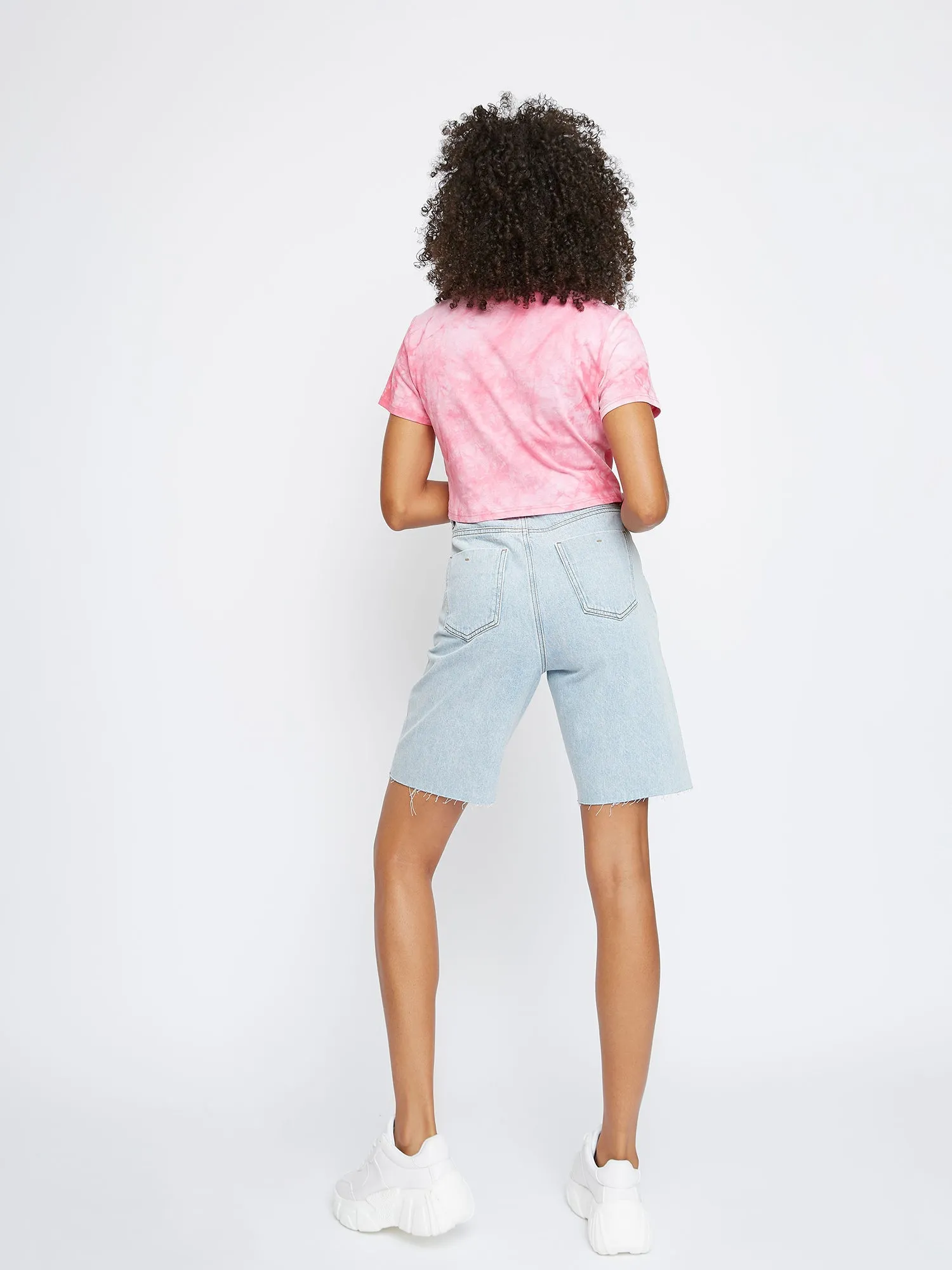 Glamorous Light Stonewash Denim Long Shorts