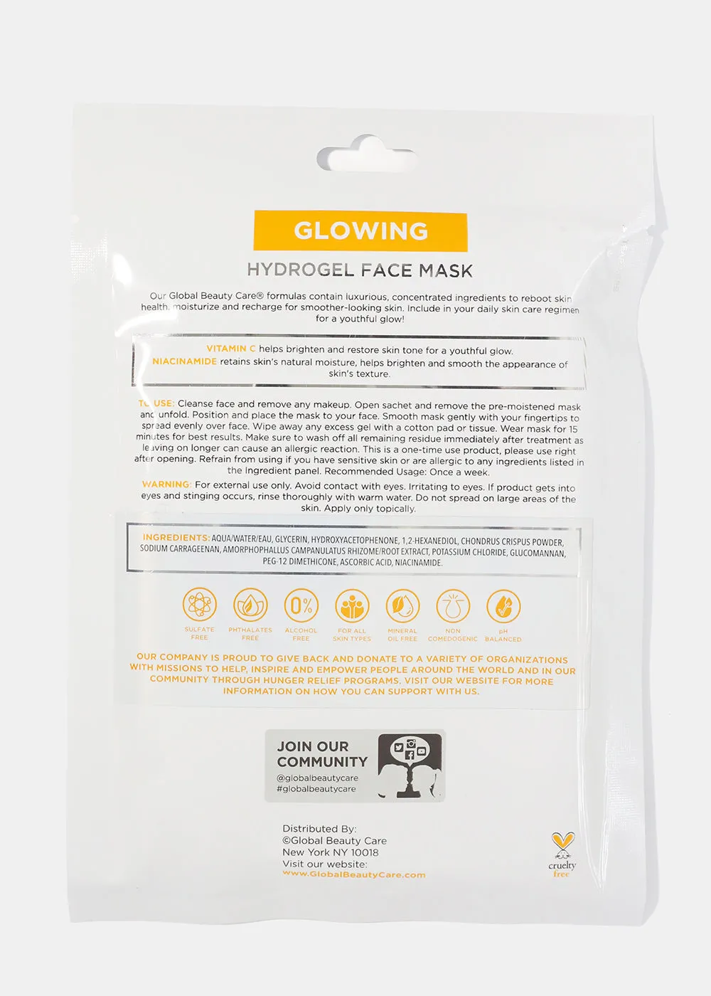 Glowing Hydrogel Face Mask