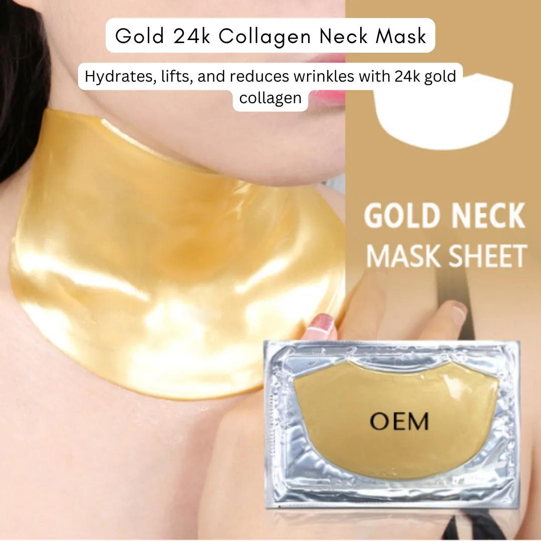 Gold 24k collagen neck mask  & Buttocks Mask Whitening Lift Collagen Pack(Bulk 3 Sets)