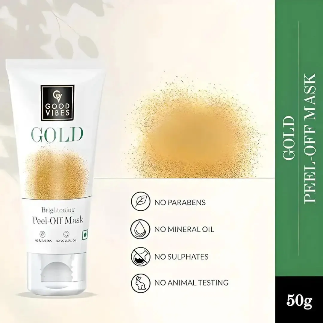 Good Vibes Gold Peel off Mask Brightening Peel off Mask 50gm (Pack of 2)