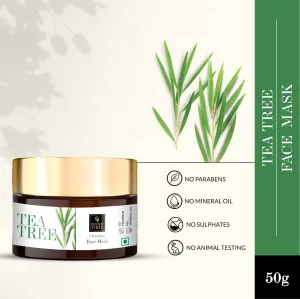 Good Vibes Tea Tree Cleansing Mask | Anti-Acne, Cleansing, Soothing | No Parabens, No Sulphates, No Mineral Oil, No Animal Testing (50 g)