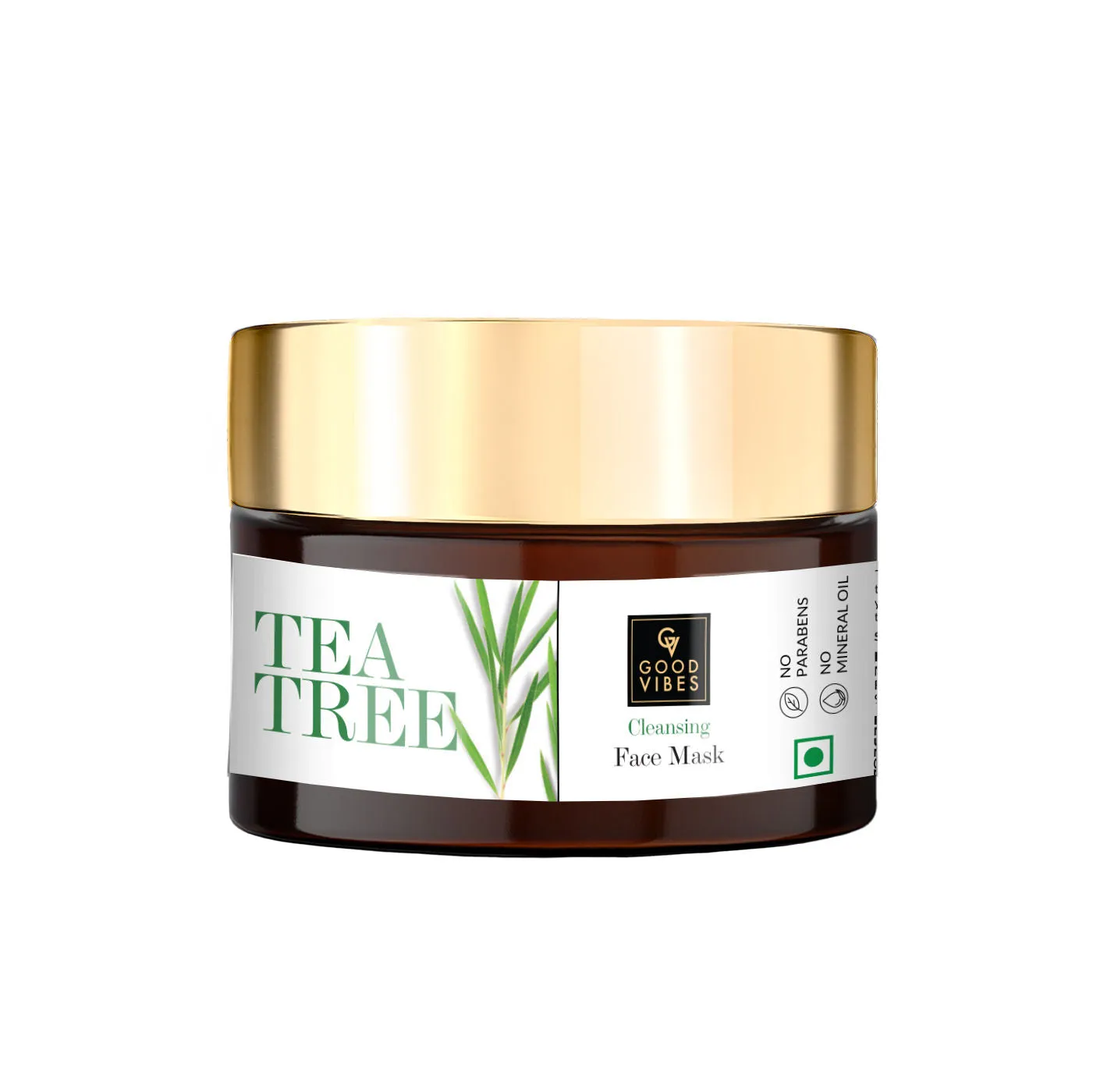 Good Vibes Tea Tree Cleansing Mask | Anti-Acne, Cleansing, Soothing | No Parabens, No Sulphates, No Mineral Oil, No Animal Testing (50 g)