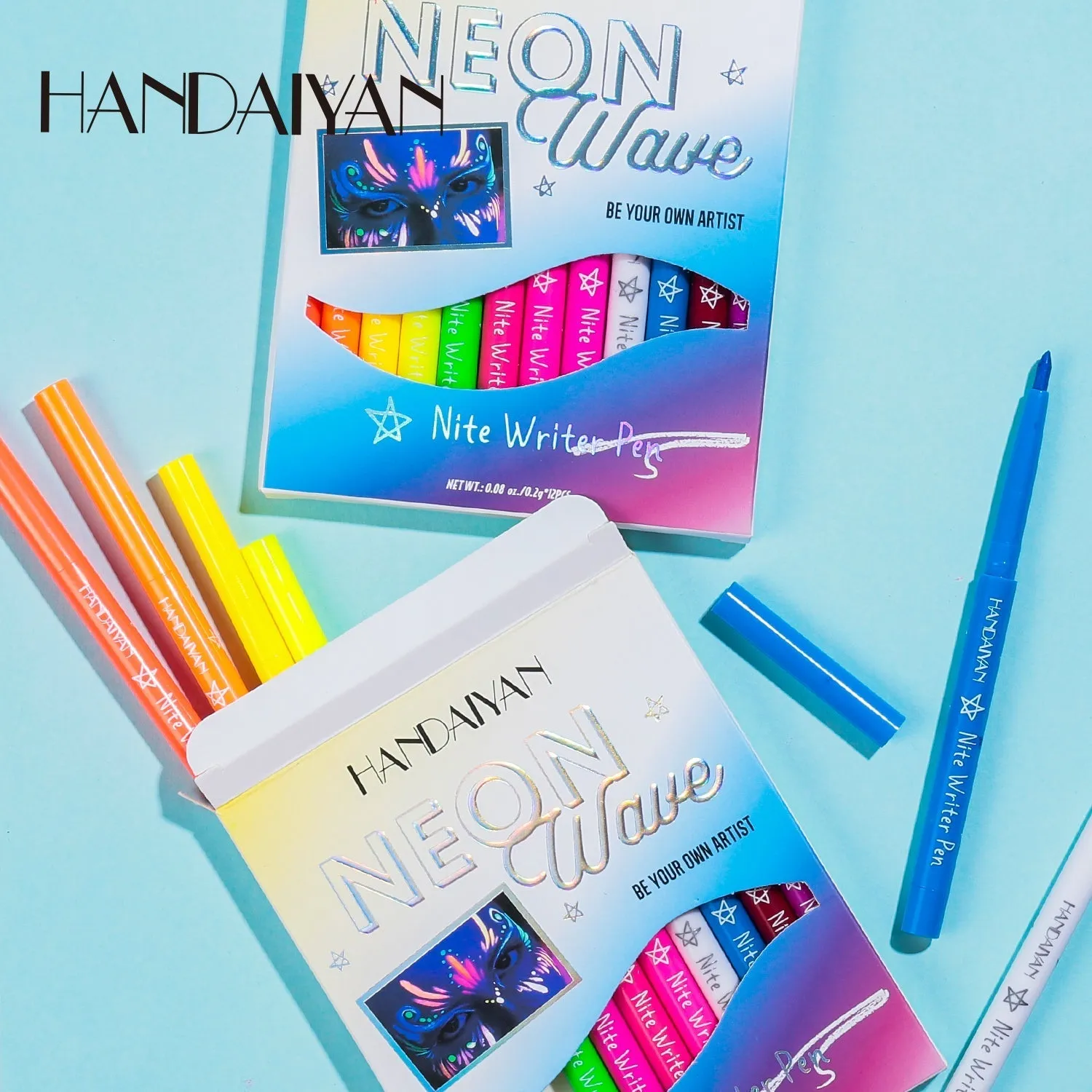 HANDAIYAN UV Fluorescent Festival 12 Colors Eyeliner Set