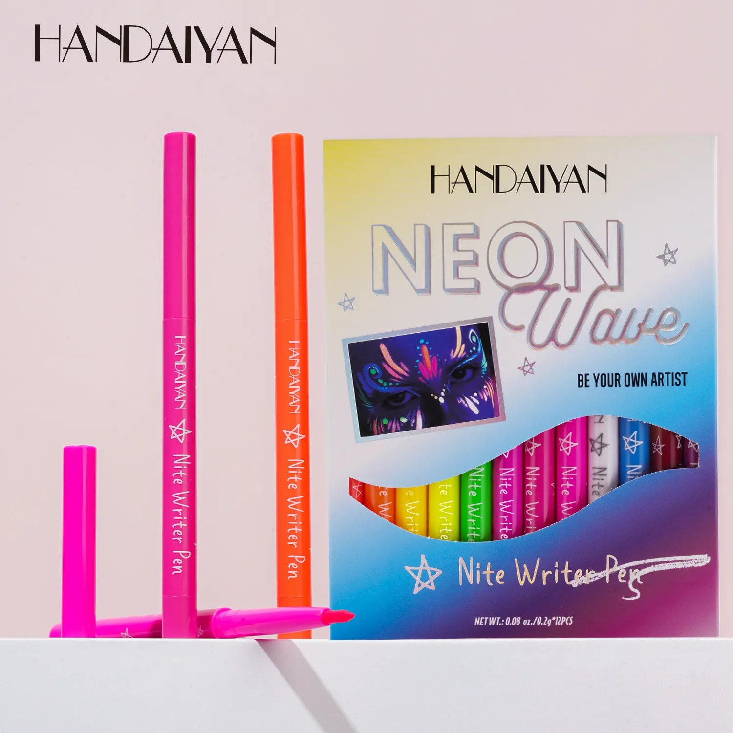 HANDAIYAN UV Fluorescent Festival 12 Colors Eyeliner Set
