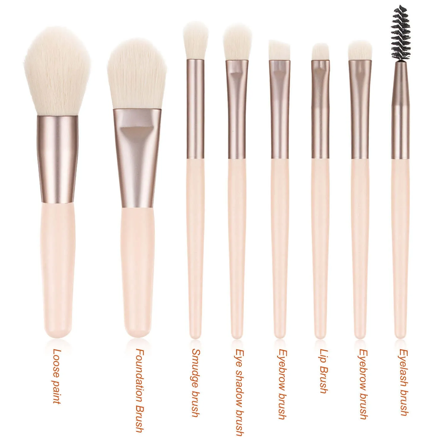 Handy Size 8 pcs Candy Color Makeup Brushes Tool Set(Bulk 3 Sets)