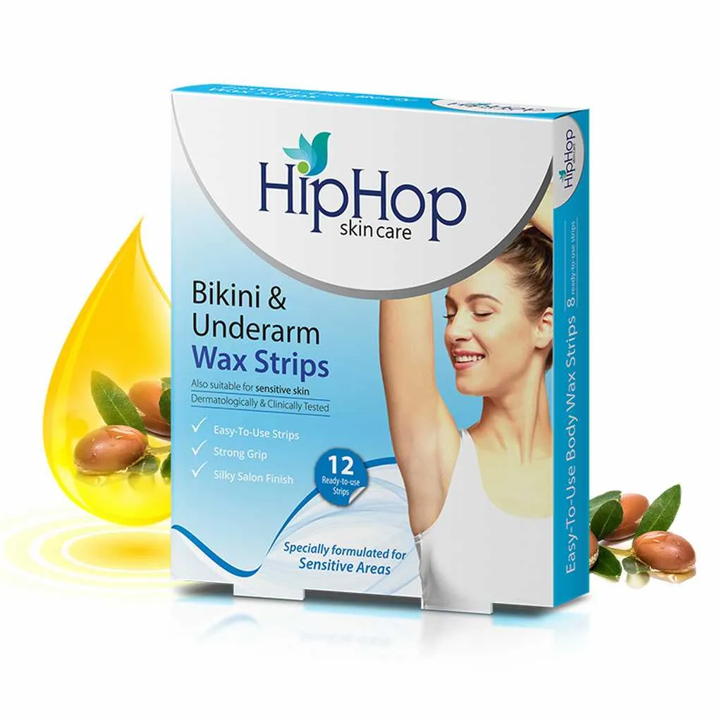 HipHop Bikini & Underarm Wax Strips (Argan Oil, 12 Strips)   Instant Makeup Remover Wipes (Micellar water, 30 Wipes)