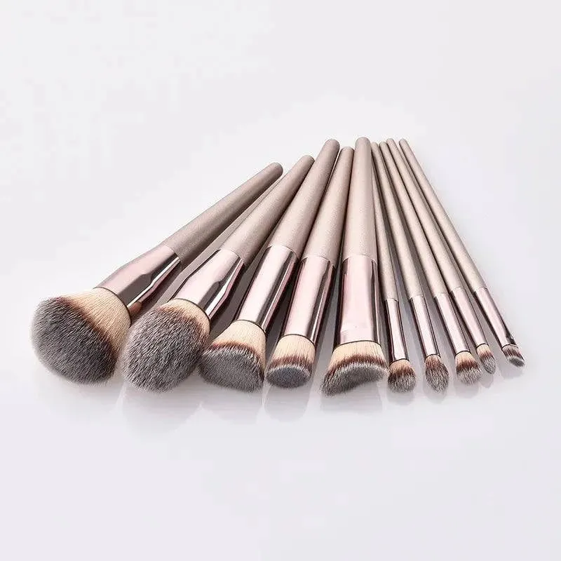 Hot Champagne Makeup Brushes Set for Women Cosmetic Foundation Powder Blush