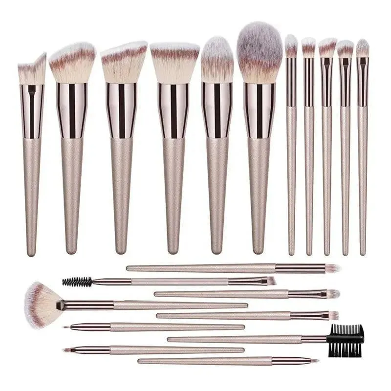 Hot Champagne Makeup Brushes Set for Women Cosmetic Foundation Powder Blush