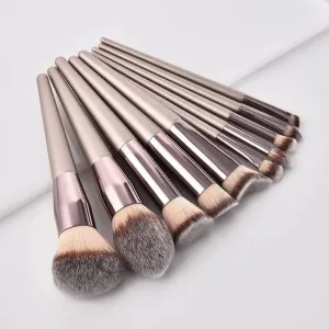 Hot Champagne Makeup Brushes Set for Women Cosmetic Foundation Powder Blush