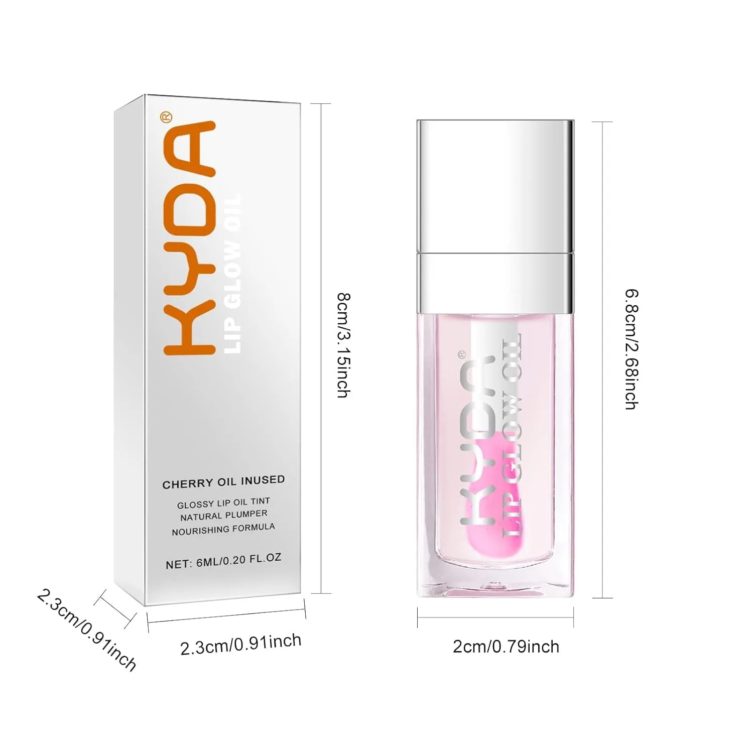 Hydrating Lip Glow Oil, Clear to Pink, Color Change Effect, Moisturizing Transparent Plumping Lip Oil Tinted for Lip Care and Dry Lips, by Ownest Beauty
