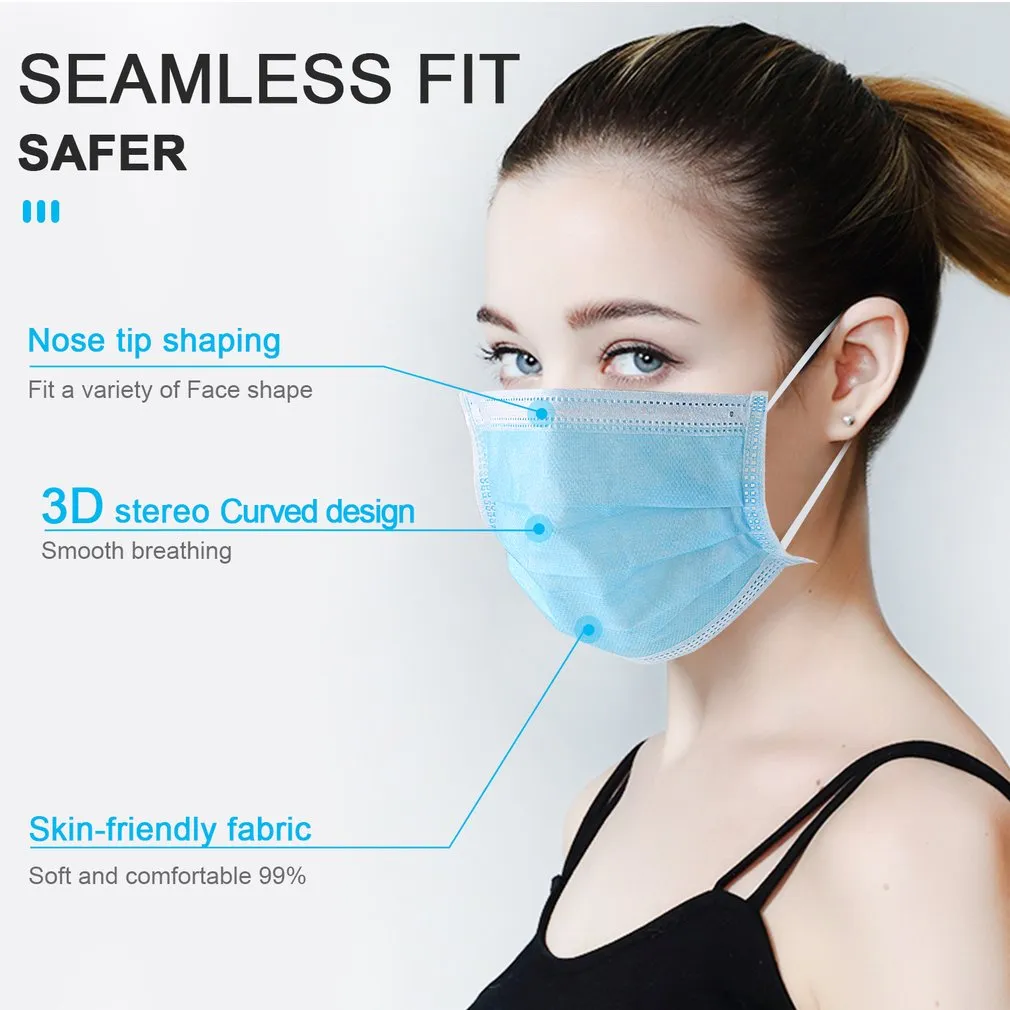 In stock!Disposable Masks 10/50 pcs Mouth Mask 3-Ply Anti-Dust FFP3 FFP2 KN95 Nonwoven Elastic Earloop Salon Mouth Face Masks