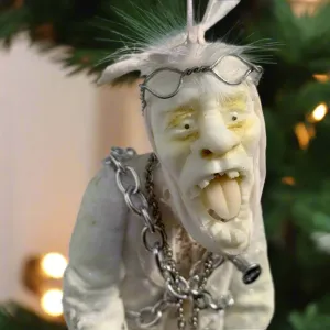 Jacob Marley Christmas Ornament - Glows in the dark - Unique take on Dickens character - Perfect gift for a Christmas Carol collector