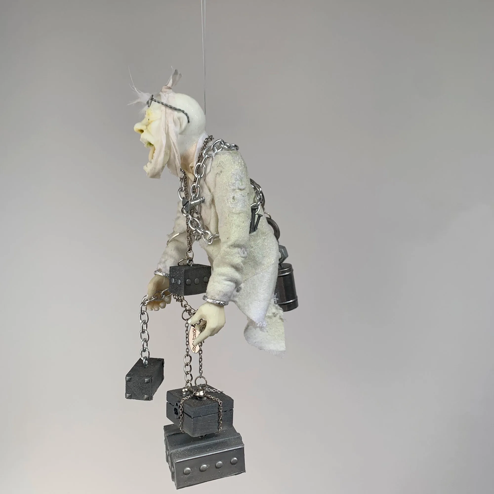 Jacob Marley Christmas Ornament - Glows in the dark - Unique take on Dickens character - Perfect gift for a Christmas Carol collector