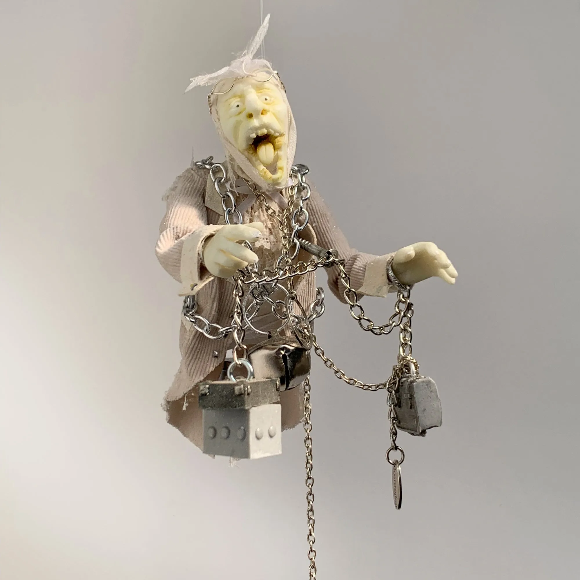 Jacob Marley Christmas Ornament - Glows in the dark - Unique take on Dickens character - Perfect gift for a Christmas Carol collector