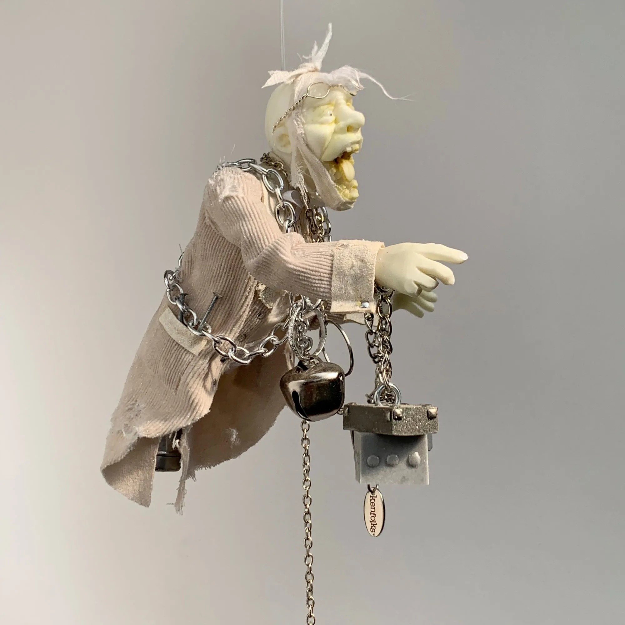 Jacob Marley Christmas Ornament - Glows in the dark - Unique take on Dickens character - Perfect gift for a Christmas Carol collector