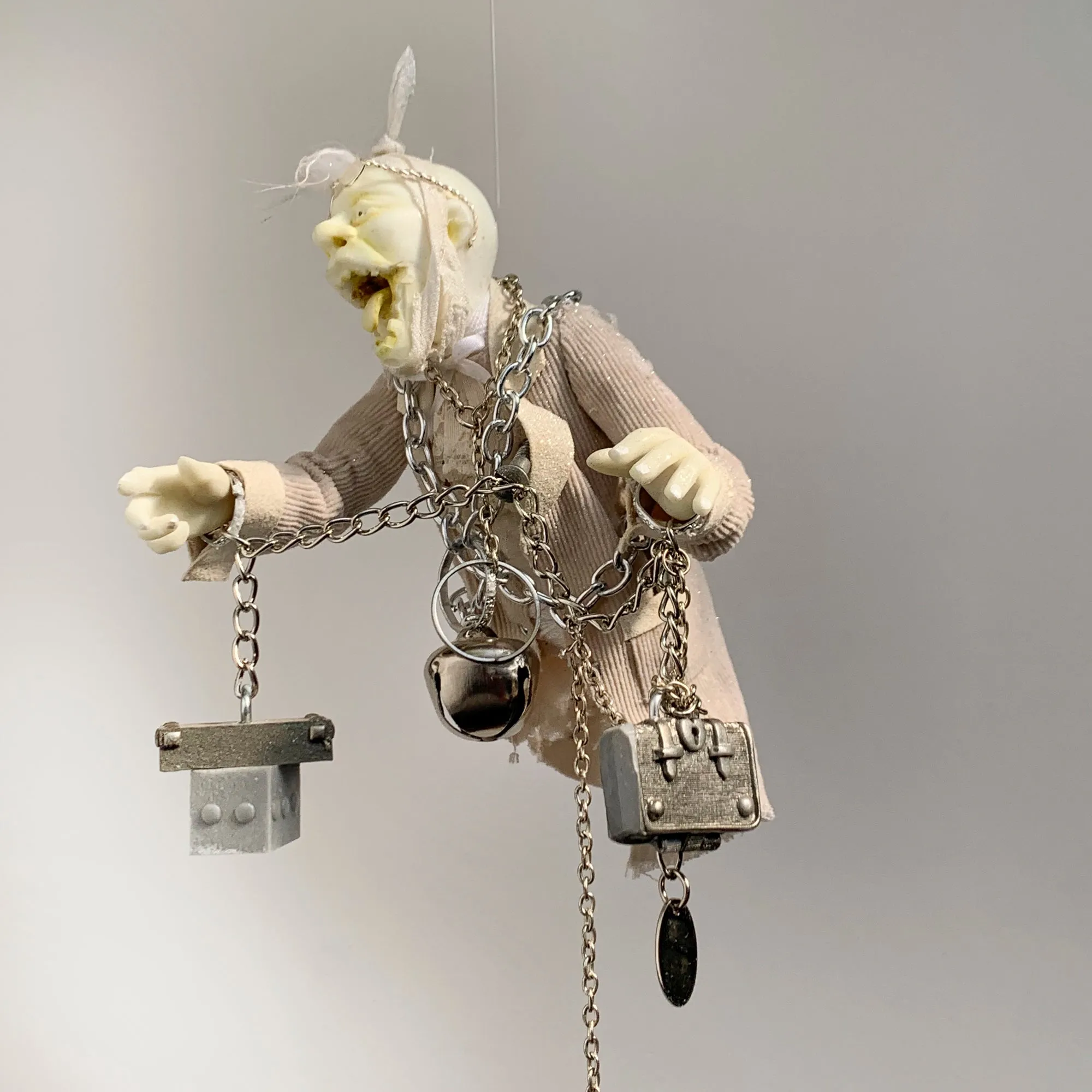 Jacob Marley Christmas Ornament - Glows in the dark - Unique take on Dickens character - Perfect gift for a Christmas Carol collector