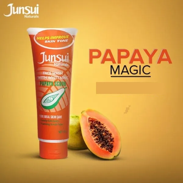 JUNSUI WHITENING FACE WASH PAPAYA SCRUB 100GM