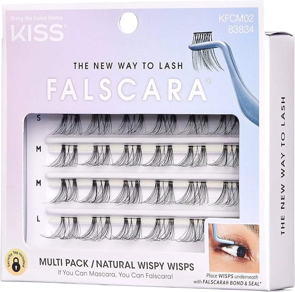 KISS FALSCARA multi pack natural wispy wisps رموش صناعية طرفية طبيعية